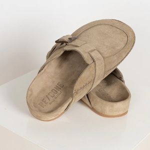 RE/DONE 70S Moc Slides Taupe Suede